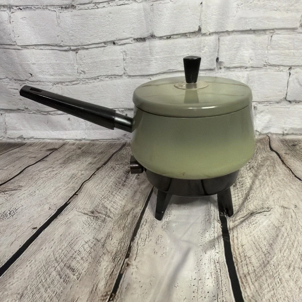 Vintage Chilton Electric Fondue Pot Green with 2.9